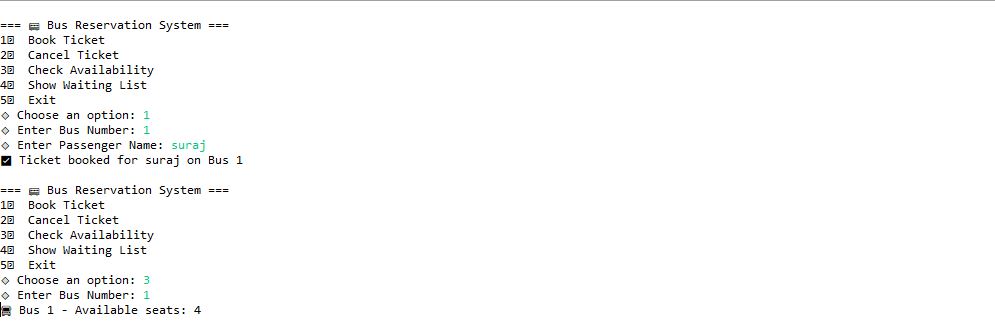 Bus Reservation System